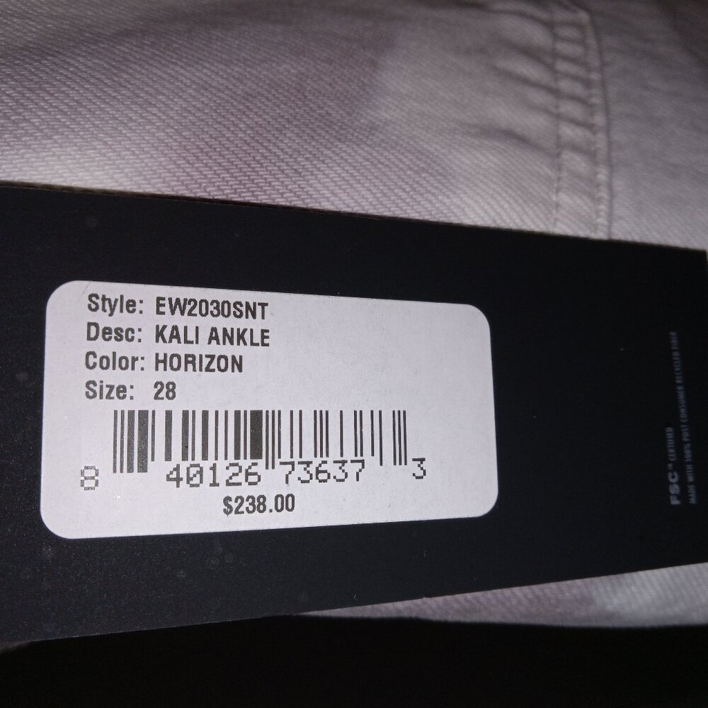 NWT Edwin Womens Size 28 Kali Ankle Jeans Vintage Straight Leg in Beige Tie Dye - Picture 9 of 10